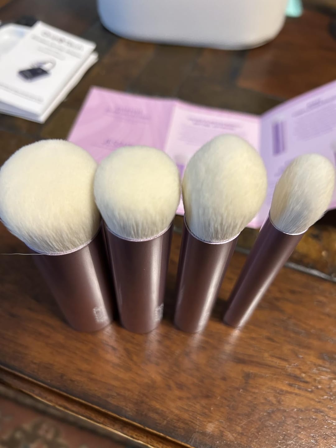 Customer photo review of Luxury Purple Kabuki Face Brush Set 4Pcs T517