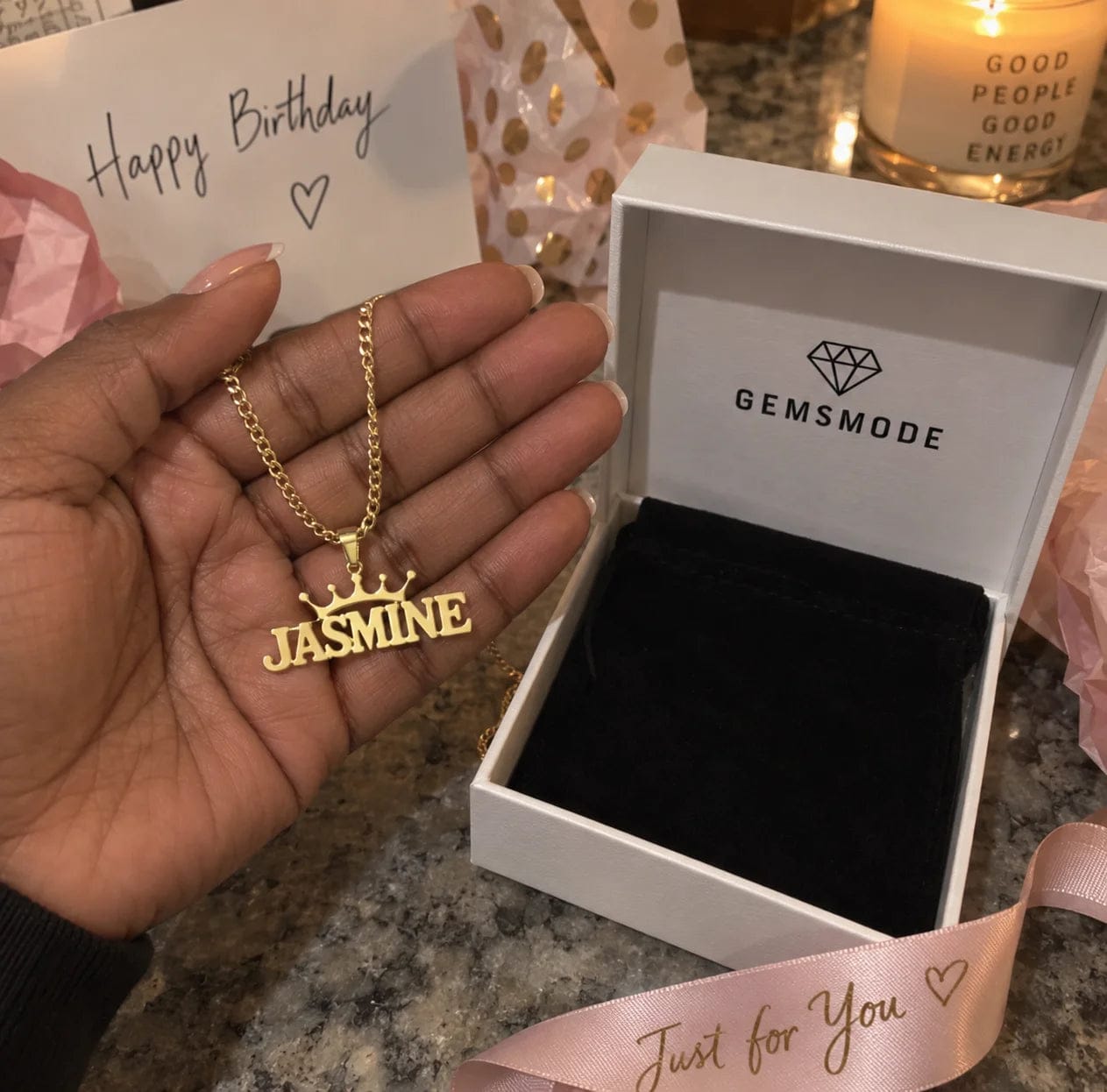 Customer photo review of Personalized Crown Name Necklace