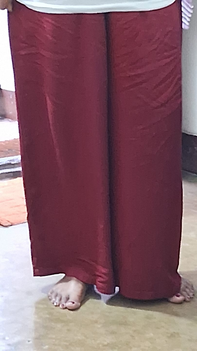 Customer photo review of Women Maroon Viscose Palazzo Pant