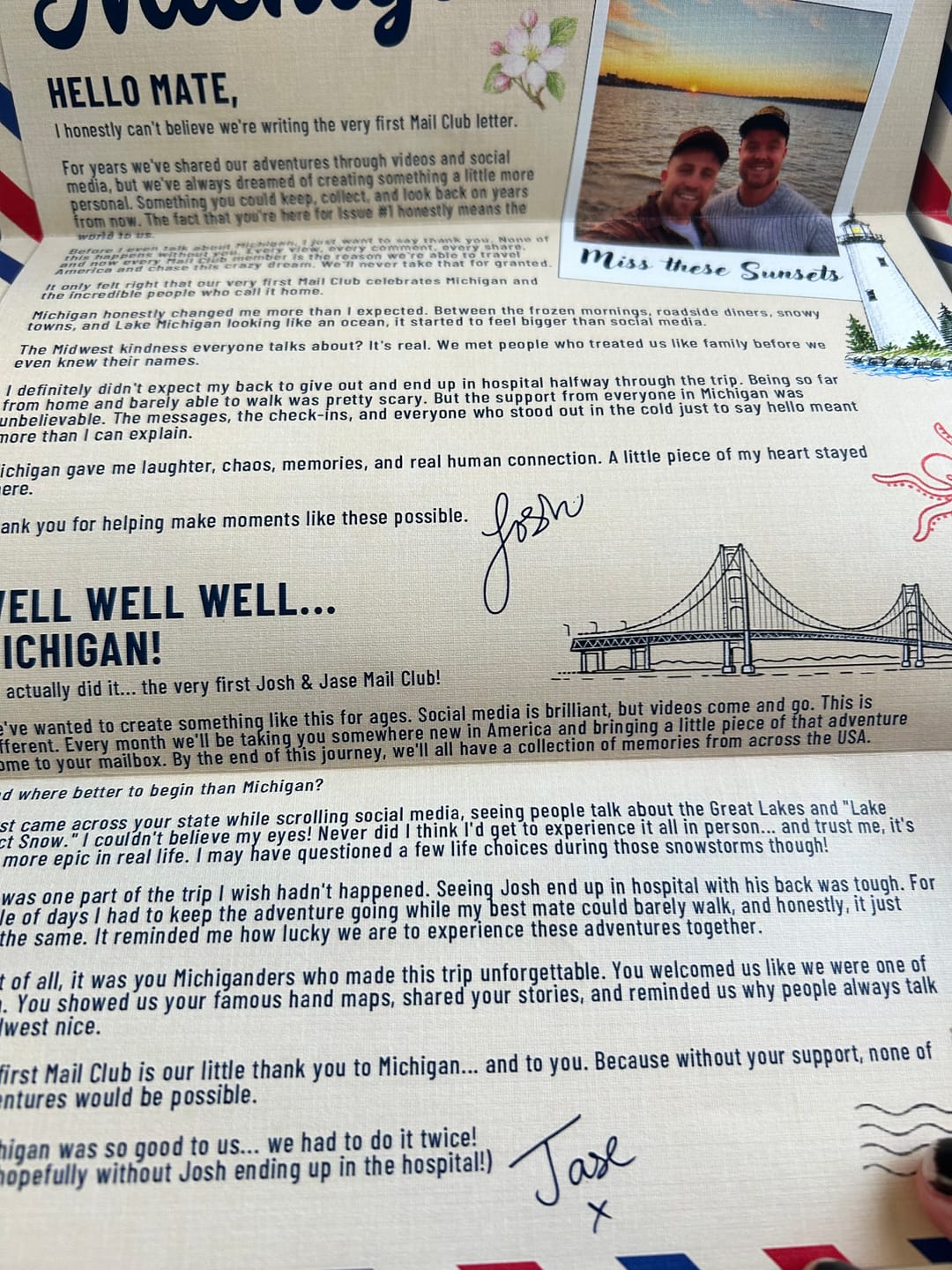 Customer photo review of Josh & Jase Mail Club