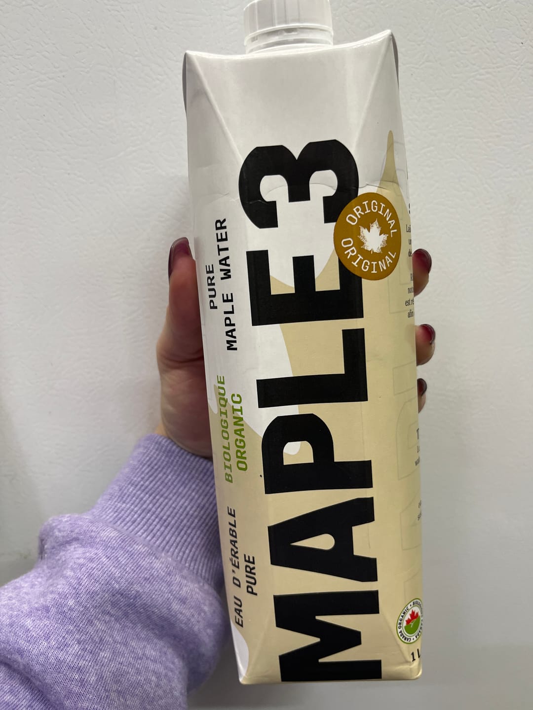 Customer photo review of Pure Organic Maple Water