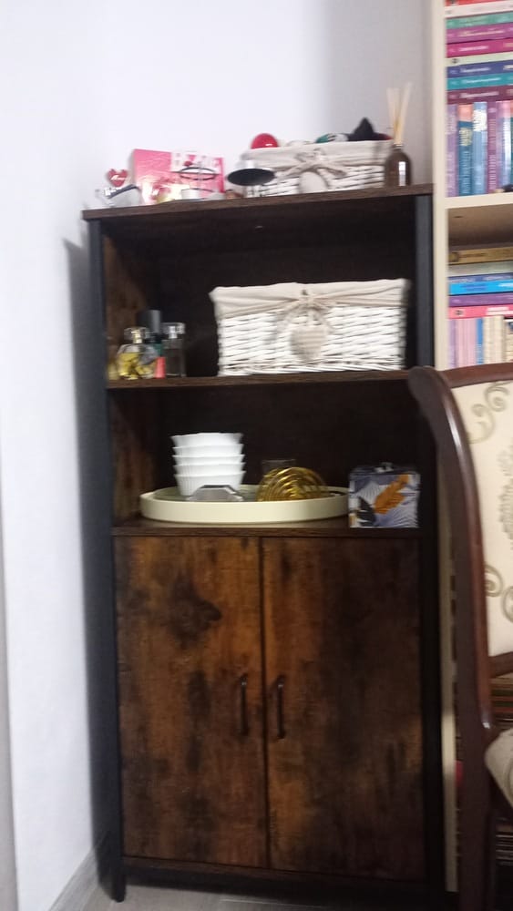 Customer photo review of VASAGLE Comoda cu rafturi tip bufet, utilizare multifunctionala, stil industrial, 35x60x125cm, maro rustic
