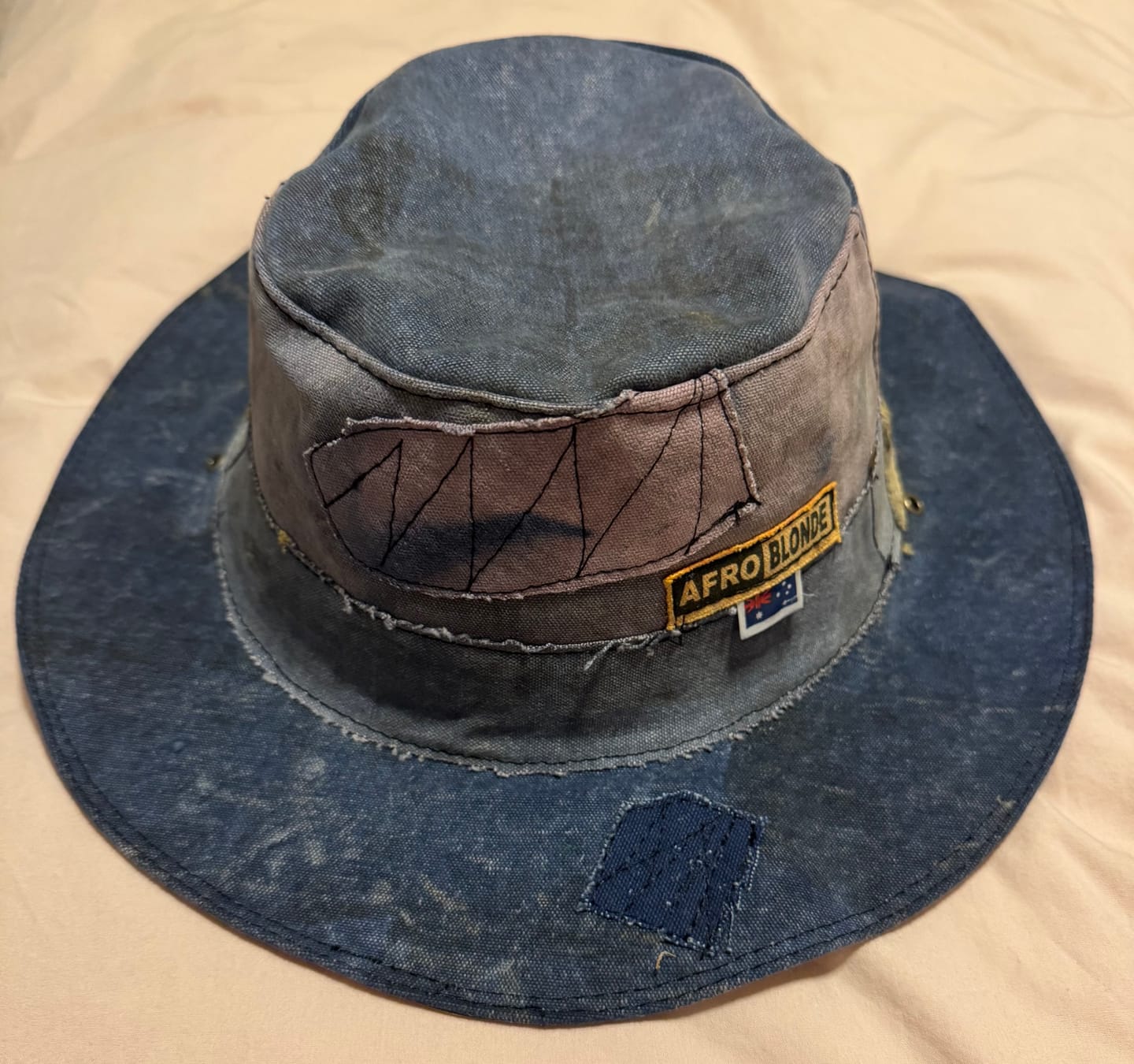Customer photo review of Bucket Hat, Blue - vintage truck canvas