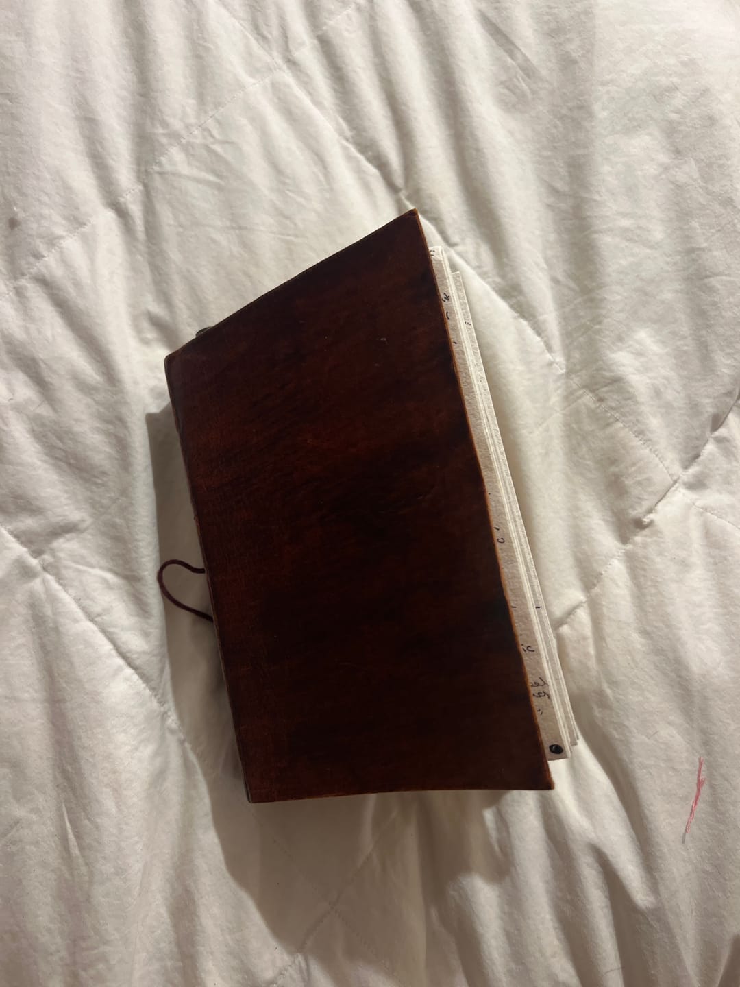 Customer photo review of Rustic Dark Brown 5x7 Leather Journal - Unlined & Tree-Free Paper