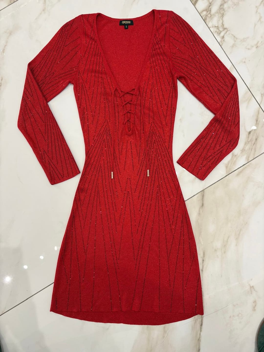 Customer photo review of Scarlet Diamond Long Sleeve Mini Dress