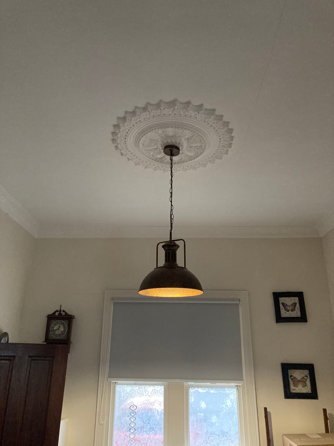 Customer photo review of Modern Industrial 1-Light Metal Single Dome Pendant Light