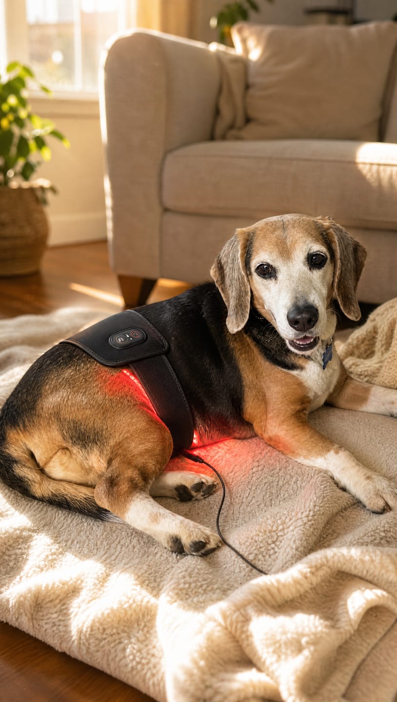 Customer photo review of Cinturón de Luz Roja para Perros