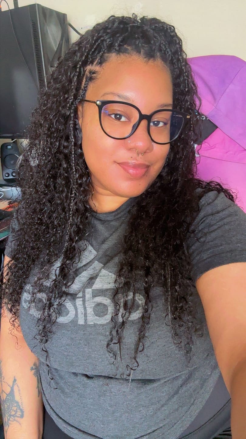 Customer photo review of Water Curly Bulk Hair Extensions for Braiding
