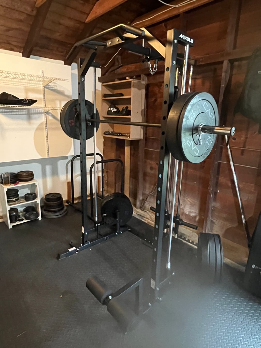 Customer photo review of M1-2.0 Space Saving Smith Machine Squat Rack with Lat Pull down