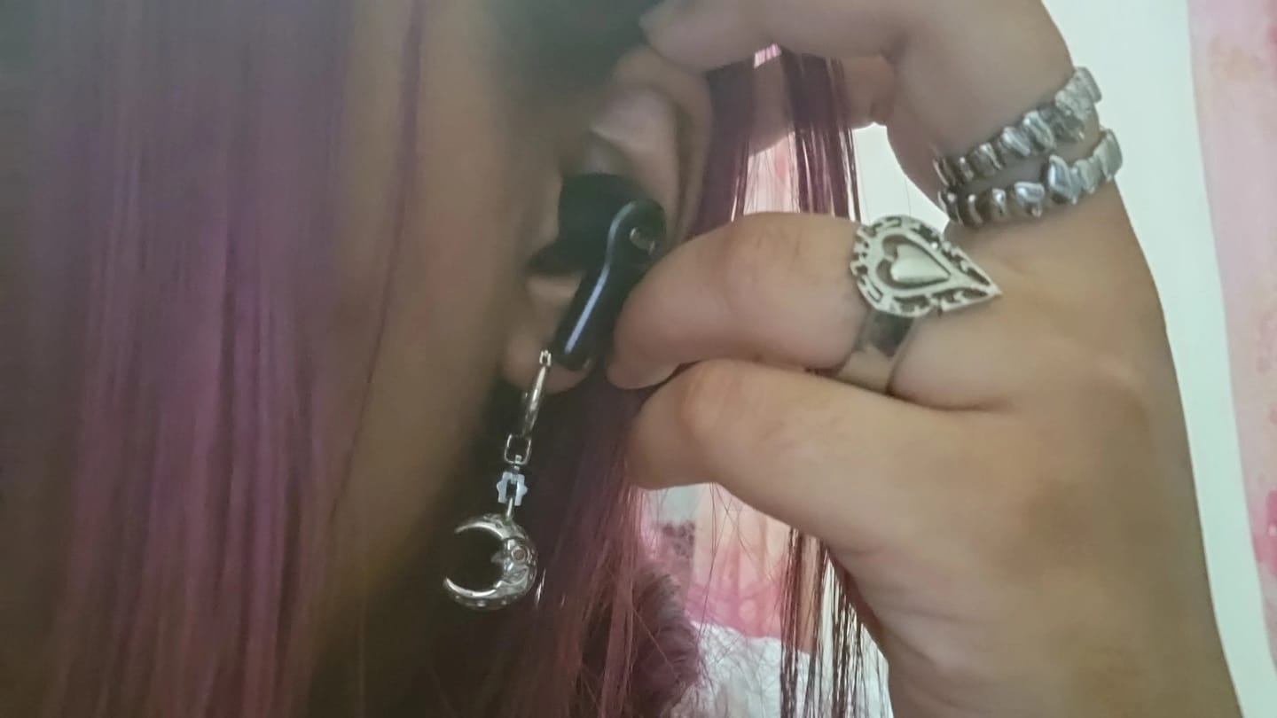 Customer photo review of LUNA DANGLE EARRING