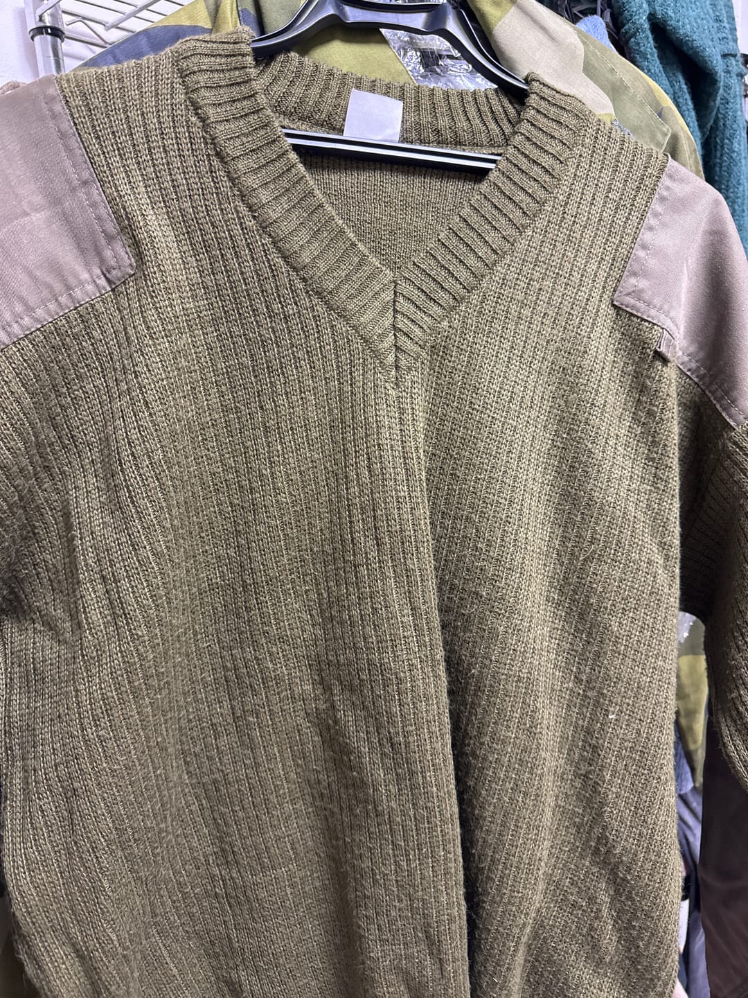 Customer photo review of Original Italian military olive wool pullover bodywarmer sweater V-neck jumper