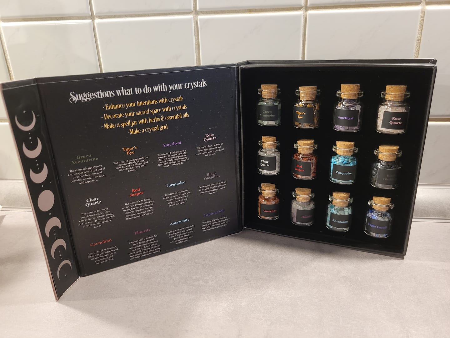 Customer photo review of Kristallsplitter Set mit 12 Fläschchen für Zaubersprüche