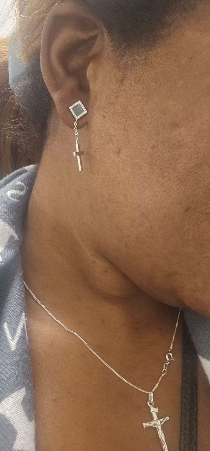 Customer photo review of The Cross Earrings