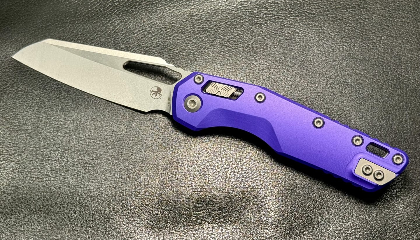 Customer photo review of MSI Ram-Lok Knife – Purple Aluminum Handle, Stonewashed Bohler M390MK Sheepsfoot Blade – Made in USA (MCT21010PU)