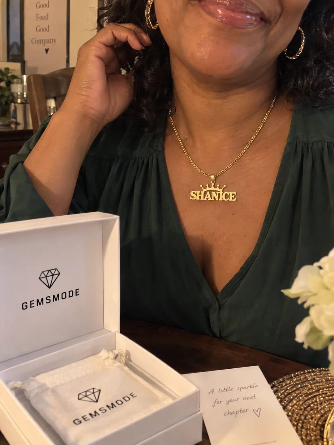 Customer photo review of Personalized Crown Name Necklace