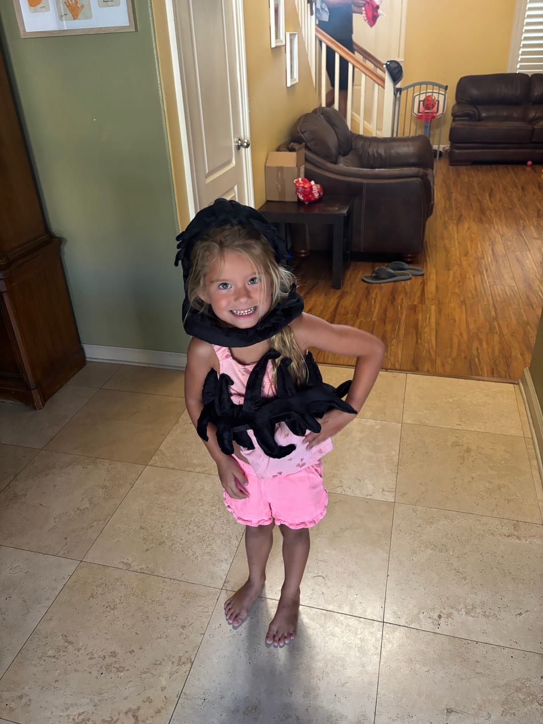 Customer photo review of Little Manta Dino Plush Hoodie