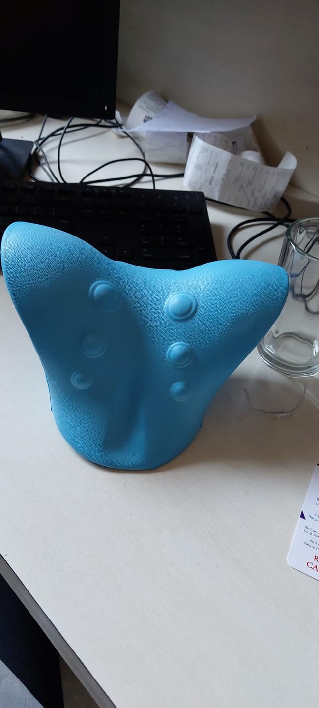 Customer photo review of NeckEase™ Cervical Neck Relaxer — Ergonomic Pain Relief Pillow