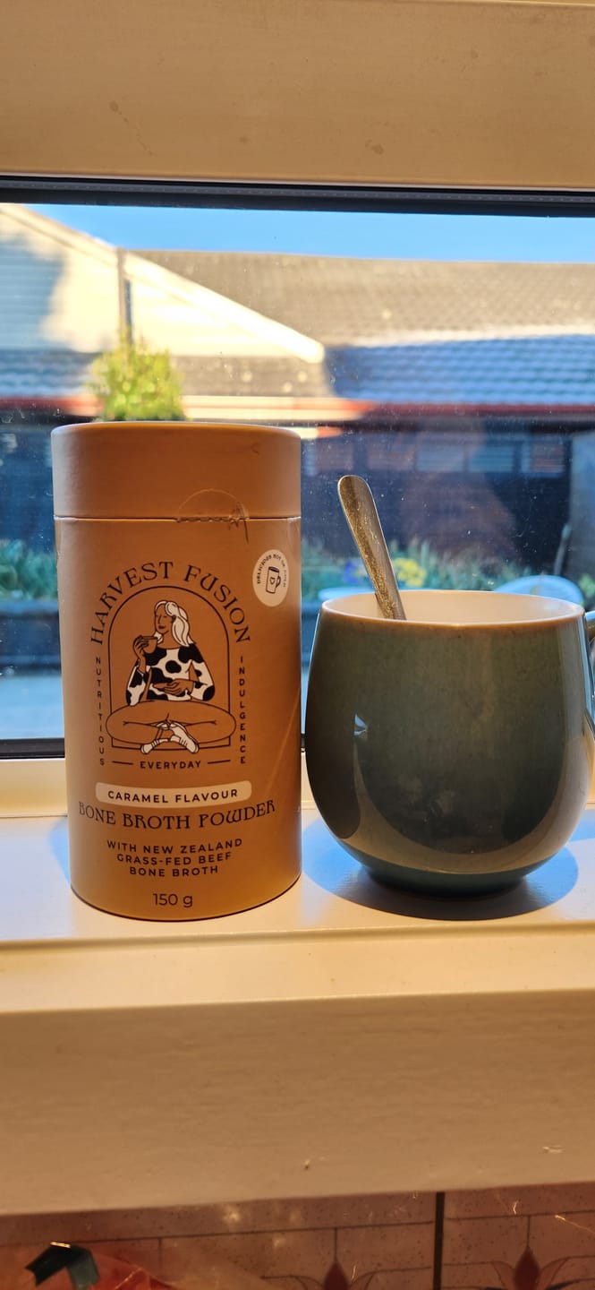 Customer photo review of Caramel Bone Broth Powder