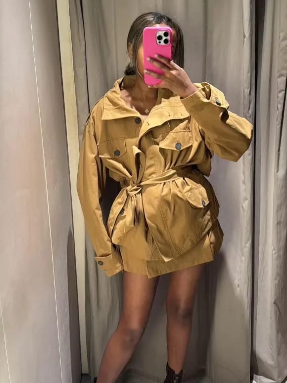 Customer photo review of Ellie High Collar Belted Jacket & Skort Set
