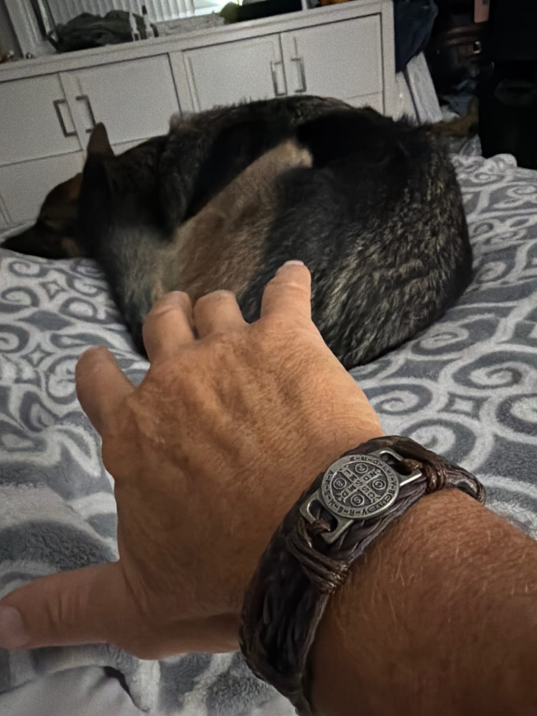 Customer photo review of FREE Today: Classic 2 Color St. Benedict Leather Bracelets: Symbol of Faith and Courage