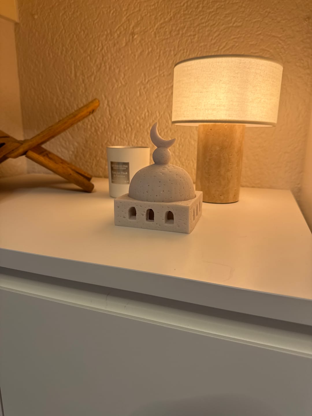 Customer photo review of Auríe Portable Lamp | Travertine