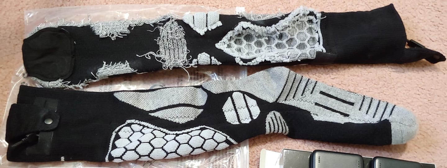 Customer photo review of Black App-Controlled Heated Socks with 5000mAh Batteries