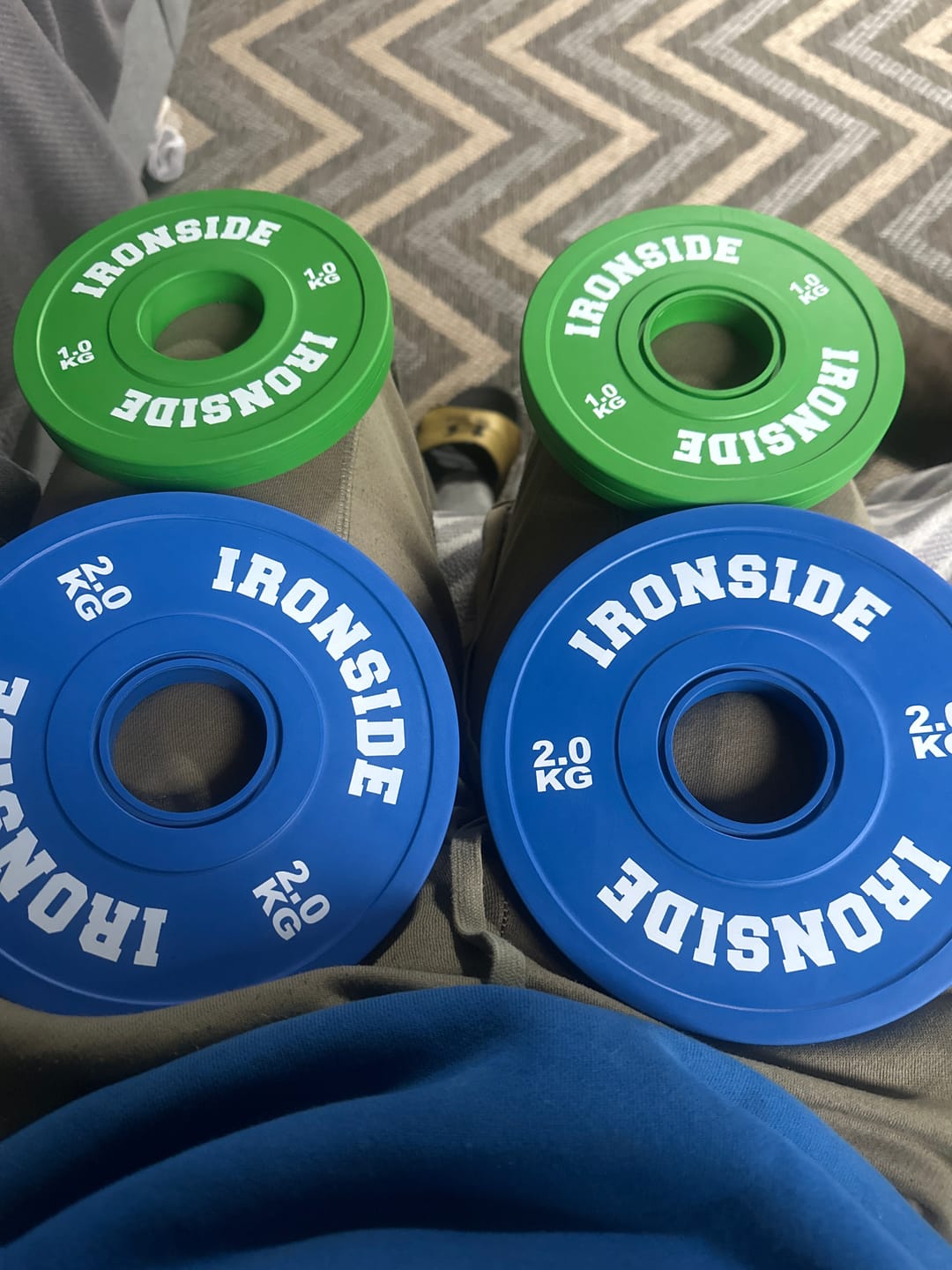 Customer photo review of Discos Fraccionales Olímpicos PU (0.5 a 2.5 KG) IRONSIDE