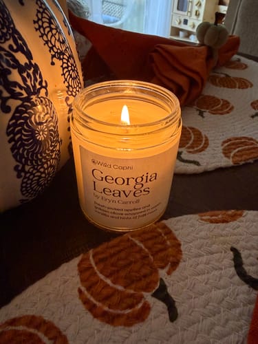 Customer photo review of Georgia Leaves Candle by Eryn Carroll