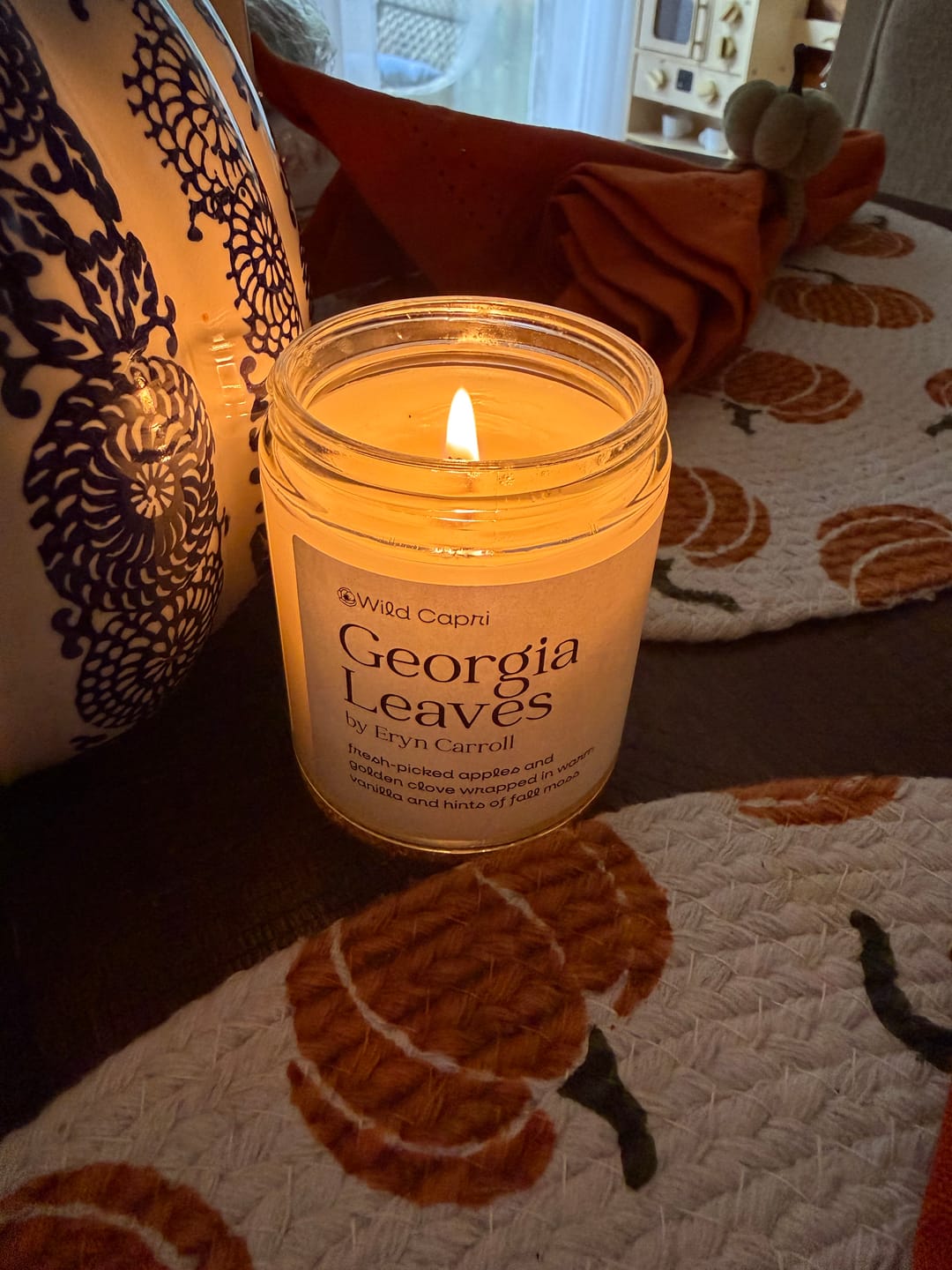 Customer photo review of Georgia Leaves Candle by Eryn Carroll