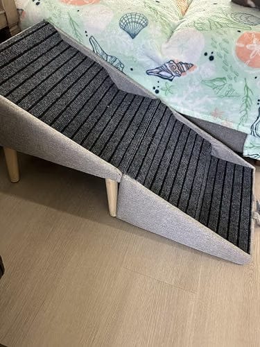 Customer photo review of 2-in-1 Foldable Dog Stairs Ramp for Bed and Couch