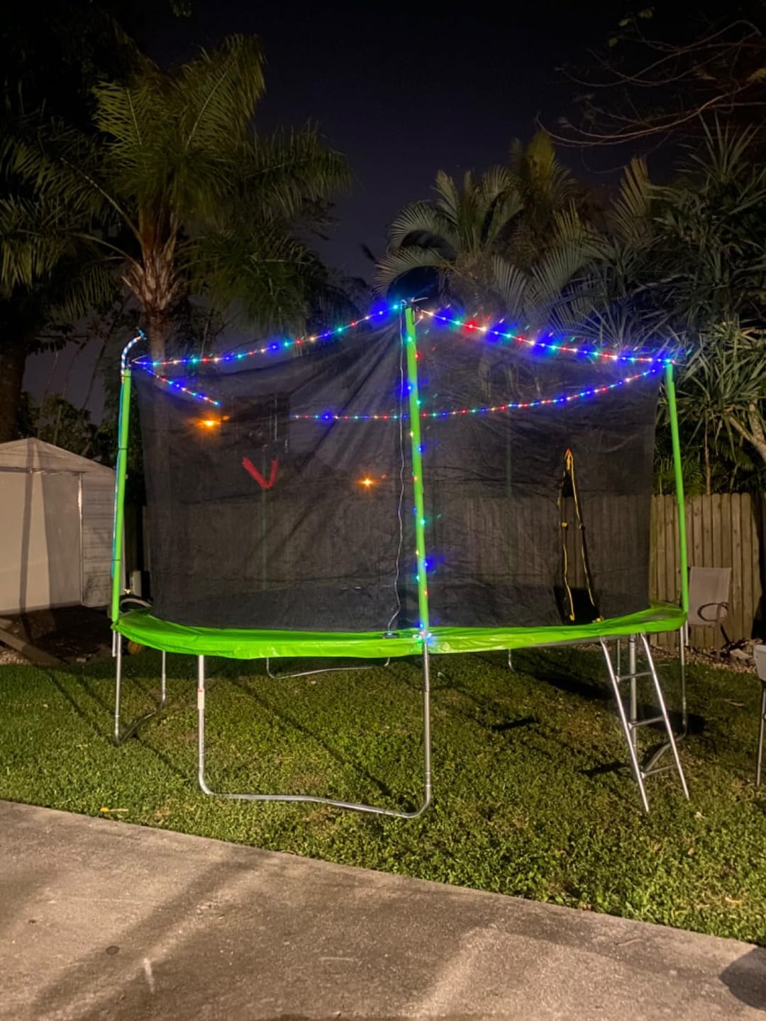 Customer photo review of MERSCO 14FT Blue Trampoline with Soft Backboard Basketball Hoop & Ladder