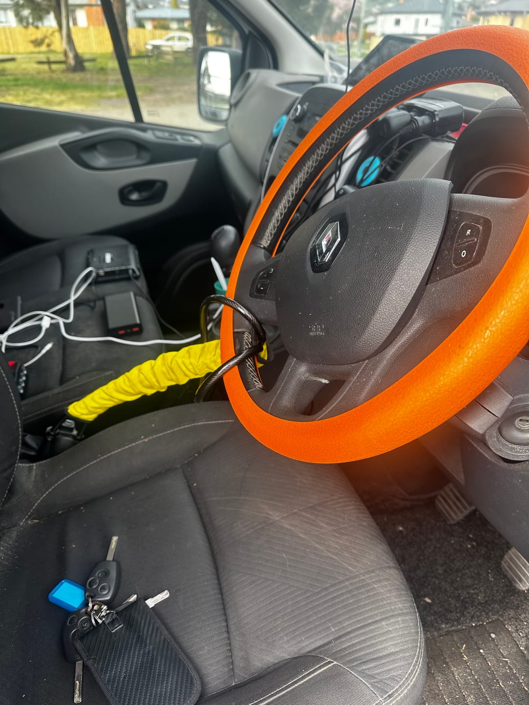 Customer photo review of Lock'd Car Defender — Visible Protection That Thieves Can't Ignore
