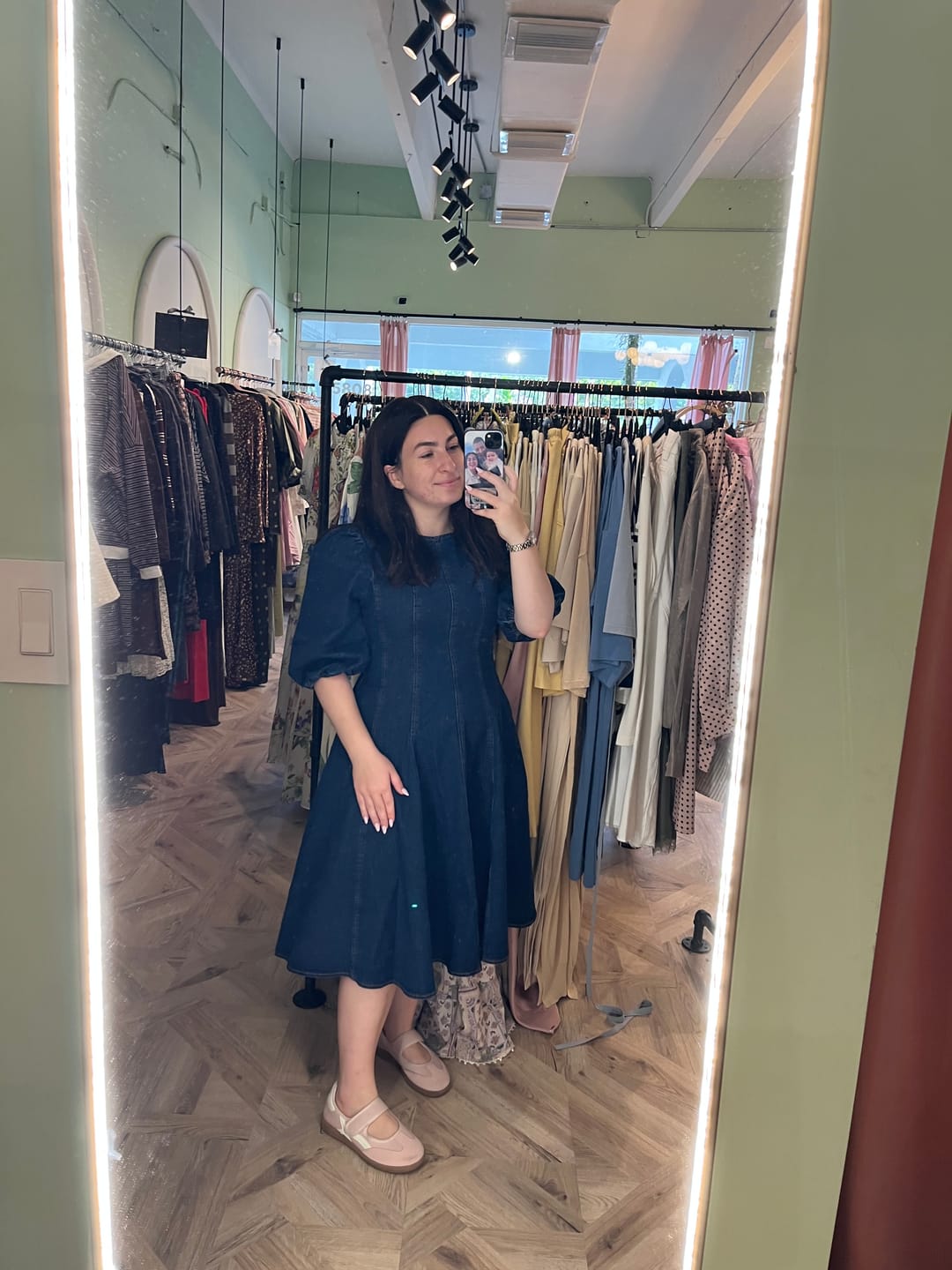 Customer photo review of Oxford Denim Dress