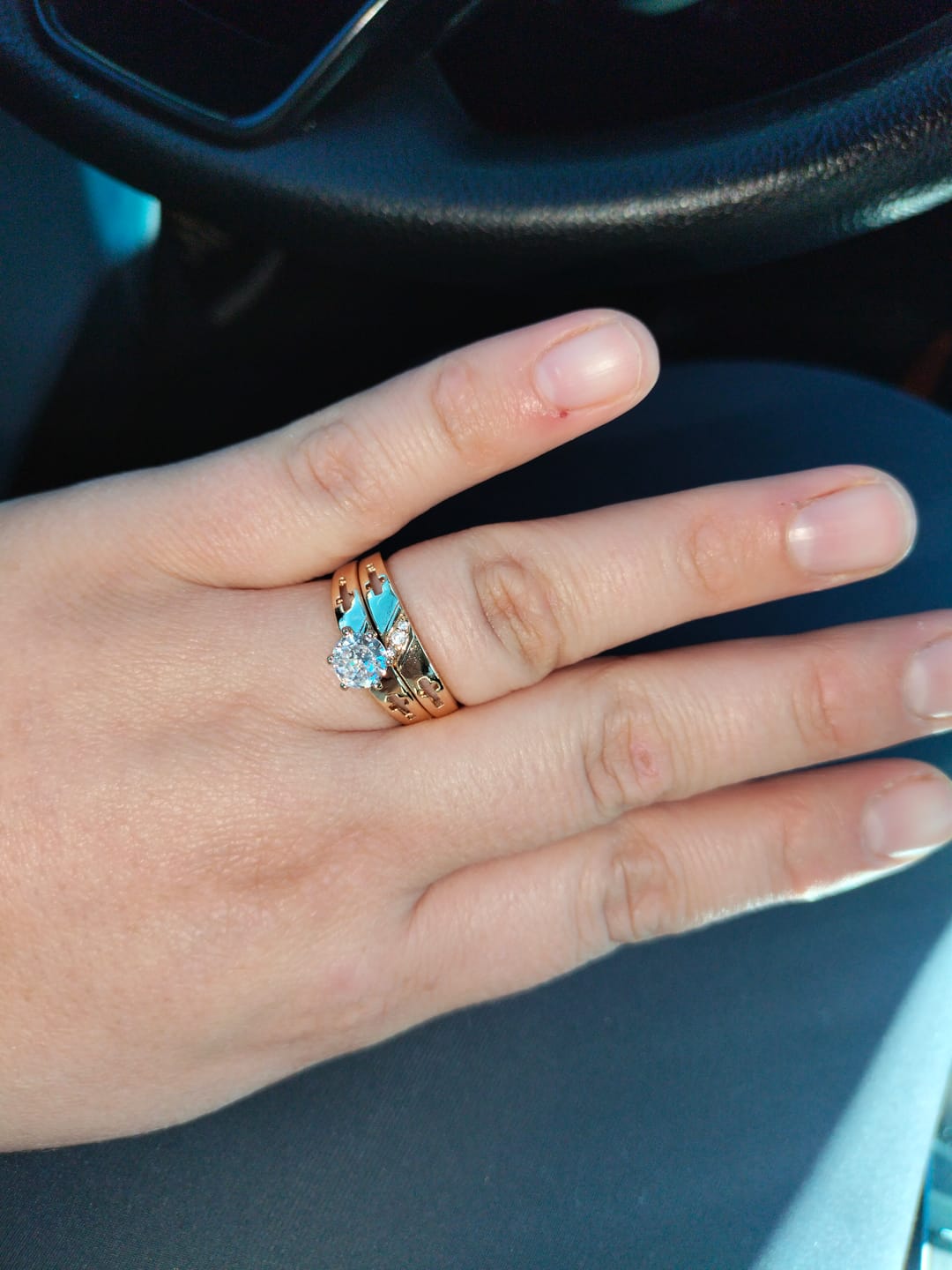 Customer photo review of FREE Today: Stackable Cross Band Ring Set: Timeless Symbol of Faith & Eternal Light