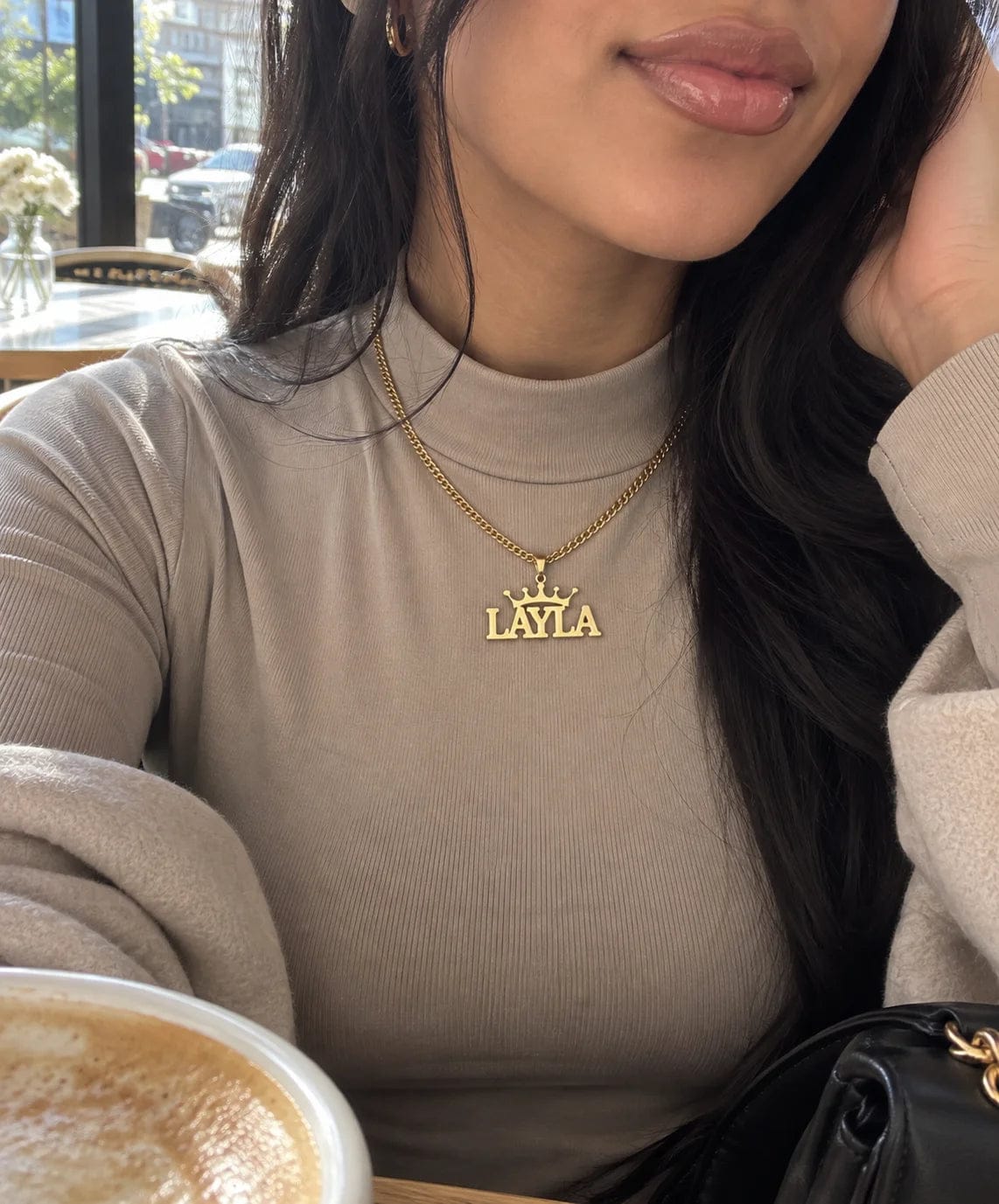 Customer photo review of Personalized Crown Name Necklace