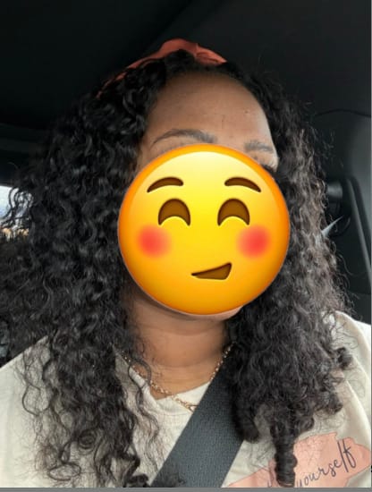 Customer photo review of Wavymy Burmese Curly Drawstring Half Wigs Seamless Flip Over Wig Beginner Friendly No Lace No Glue Human Hair 180% Density