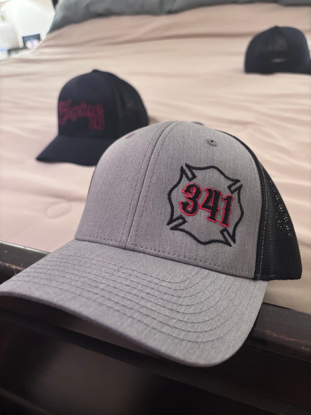 Customer photo review of Offset Maltese Cross Embroidered Firefighter Hat