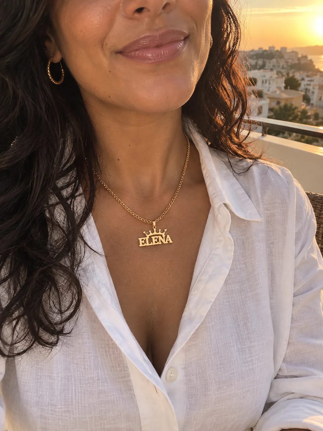 Customer photo review of Personalized Crown Name Necklace