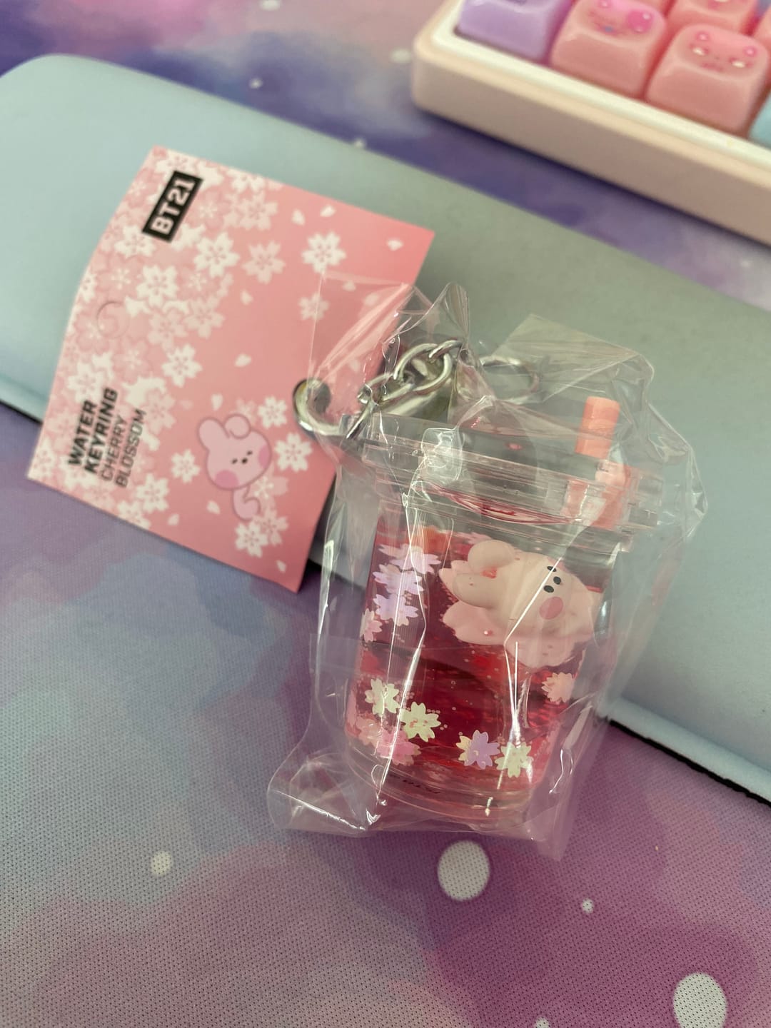 Customer photo review of BT21 - CHERRY BLOSSOM MININI WATER KEYRING