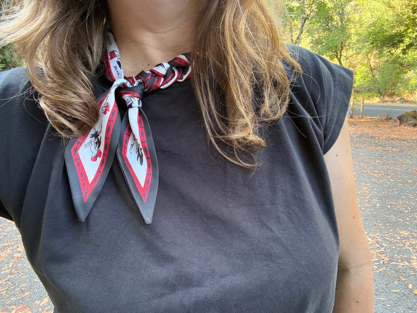 Customer photo review of Shadow Puppets Skinny Scarf