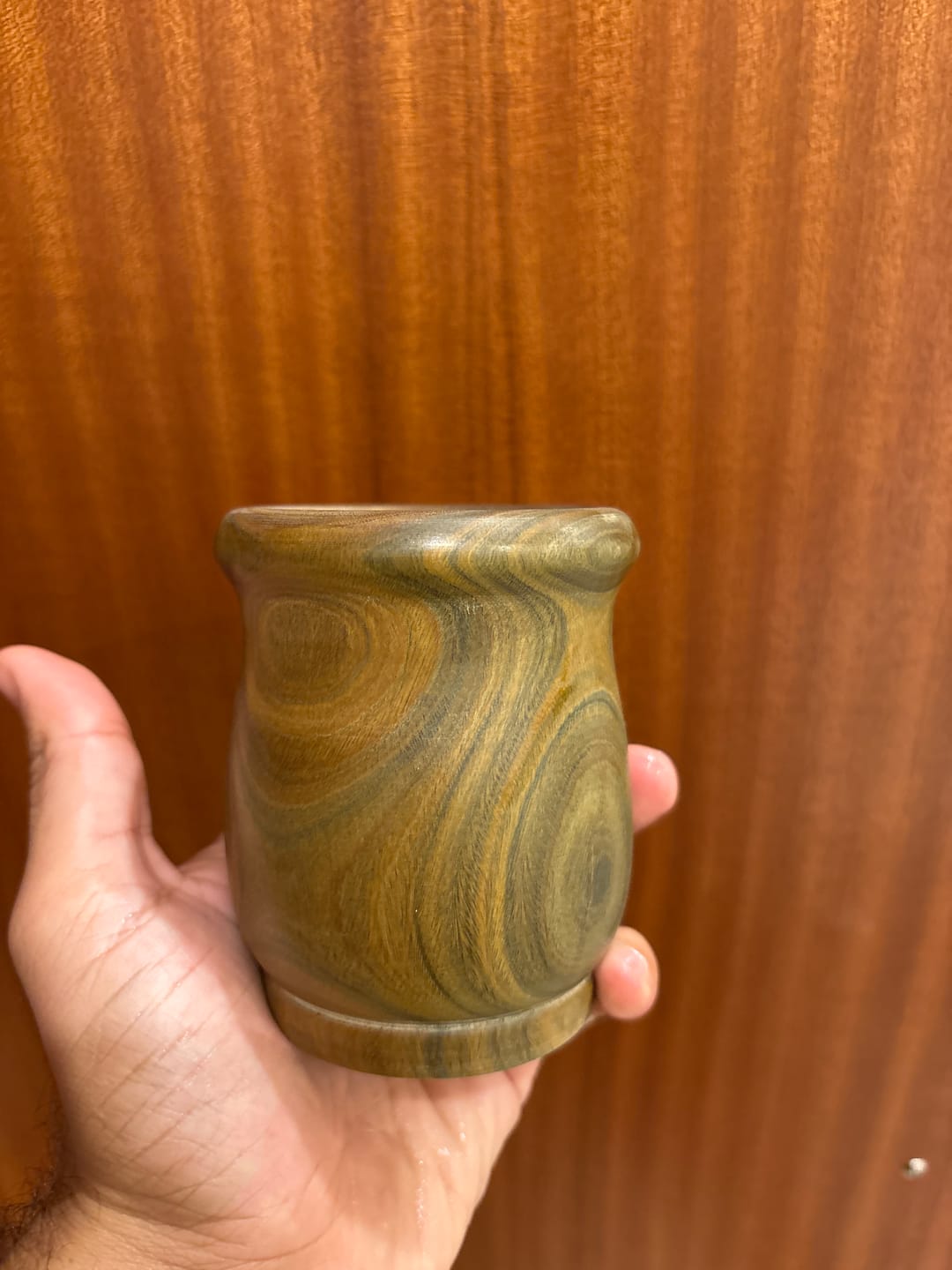 Customer photo review of Lignum Vitae Wooden Mate Cup