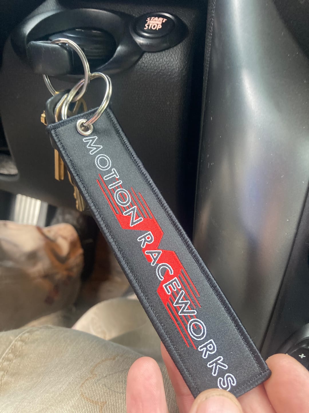 Customer photo review of Motion Raceworks Flying M Key Chain