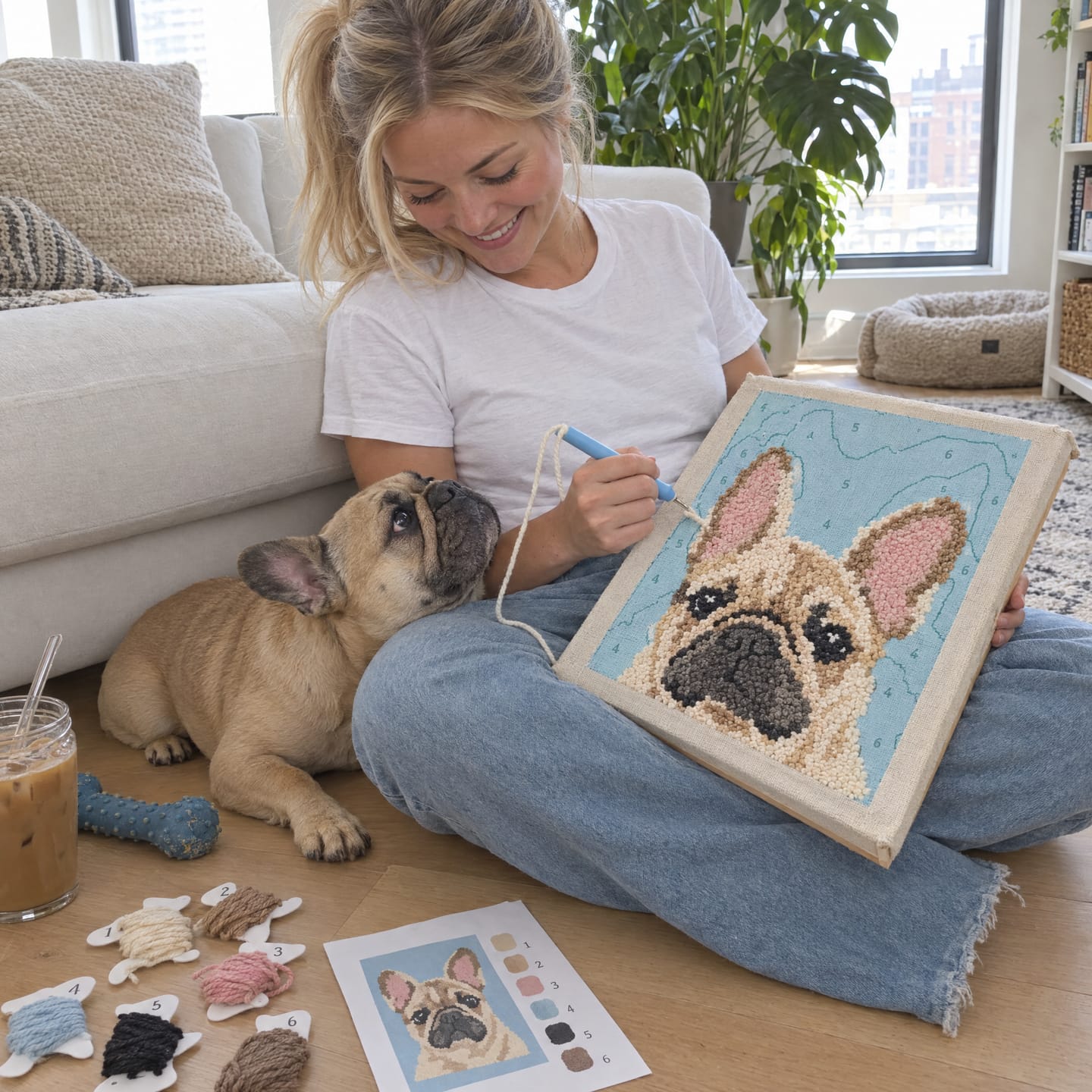 Customer photo review of Custom Dog Portrait Punch Needle Kit - Turn Your Pet's Photo Into Handmade Art