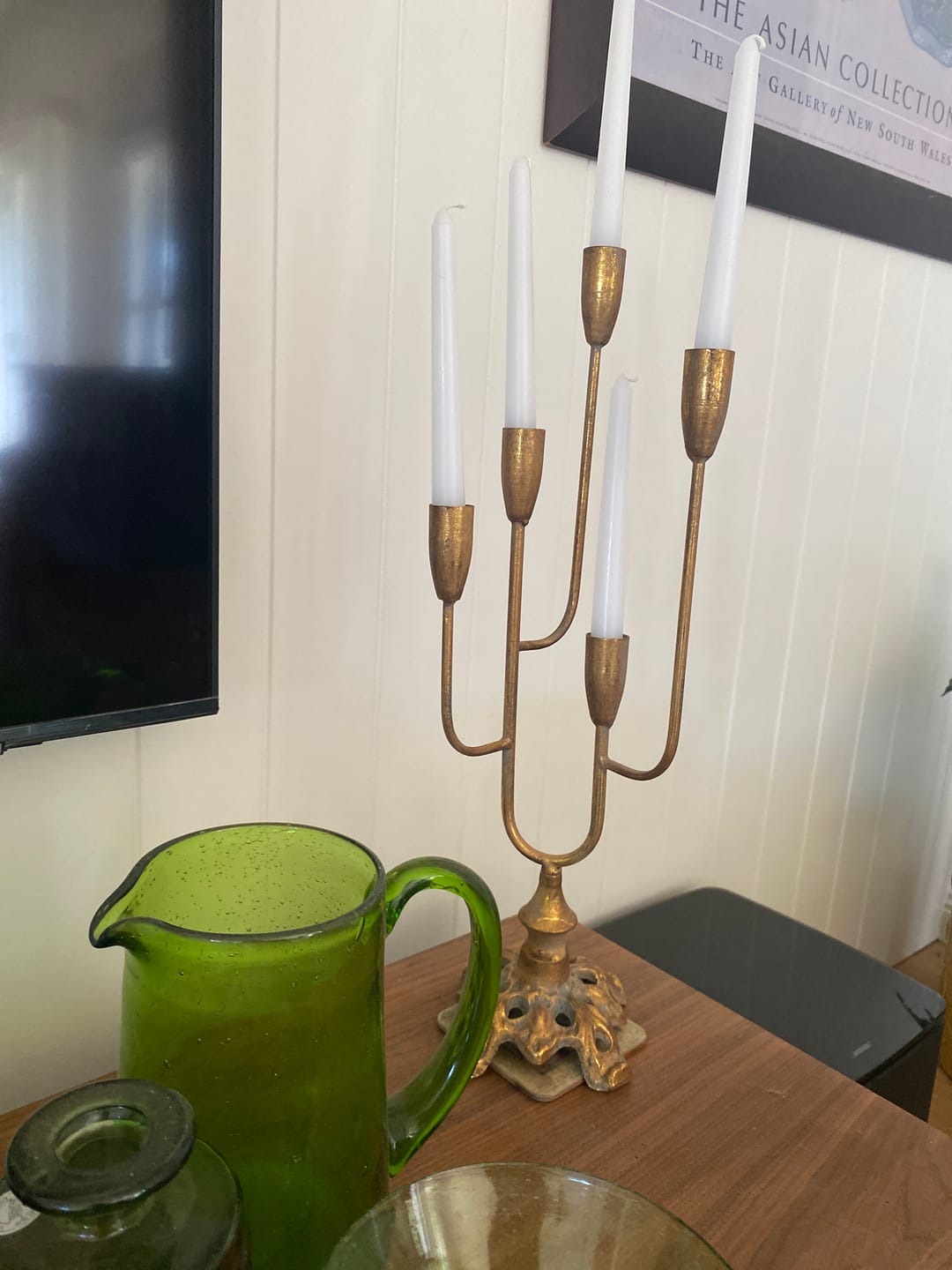 Customer photo review of Lisette French Provincial Candelabra, Antique Gold Five Taper Candle Holder with Scrolled Base