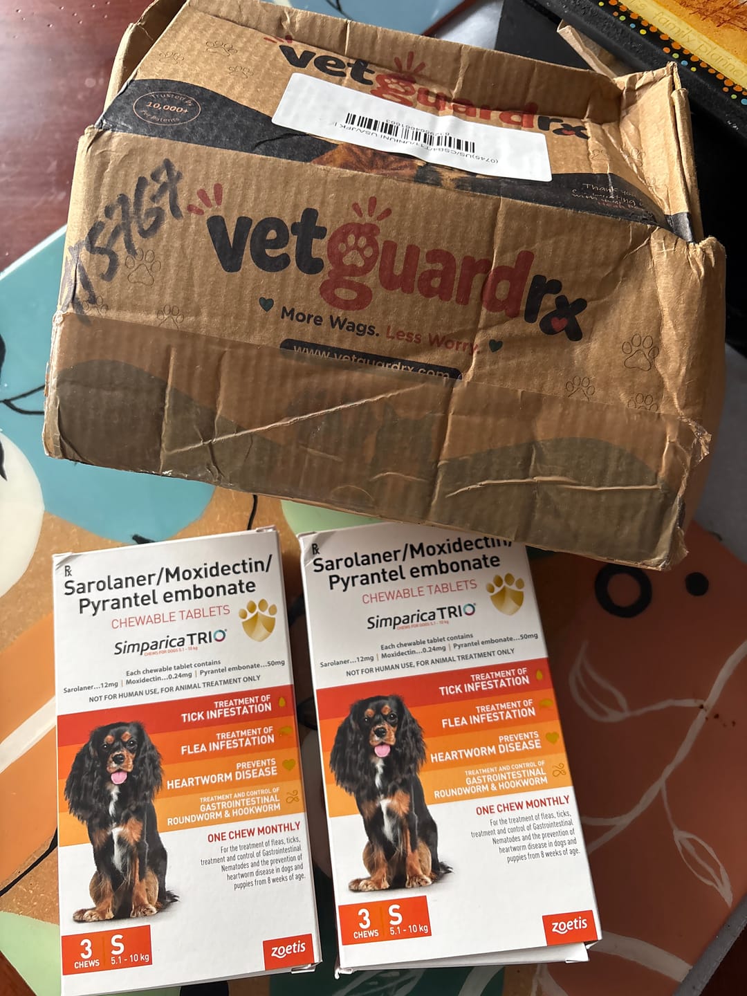 Customer photo review of Simparica TRIO - Triple Protection for Dogs in One Tasty Monthly Chew