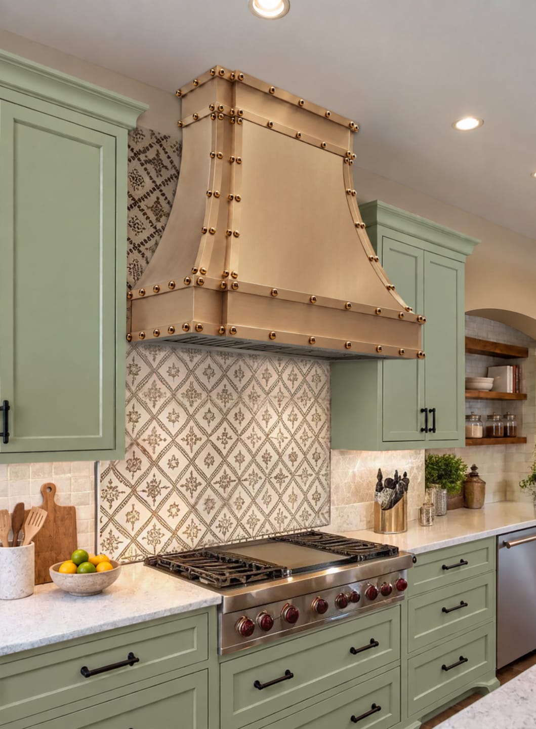 Customer photo review of CKH Brushed Brass Vent Hood with Ornate Detailing CKH-B19