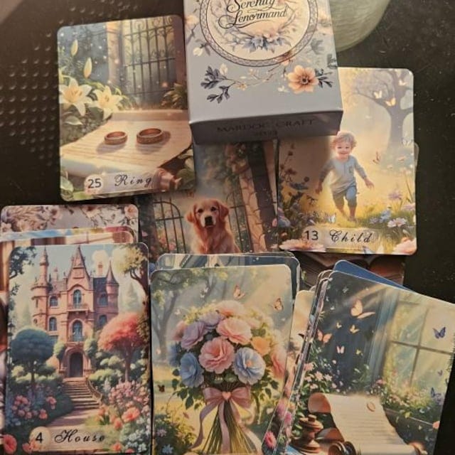 Customer photo review of Serenity Lenormand 42 Cards – Handmade Oracle + Personalized Pouch