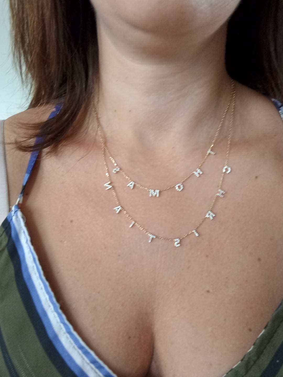 Customer photo review of Collana MINI LETTERS BRIGHT
