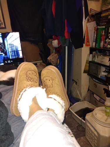 Customer photo review of Hello Kitty Cozy Low-Top Furry Snow Boots