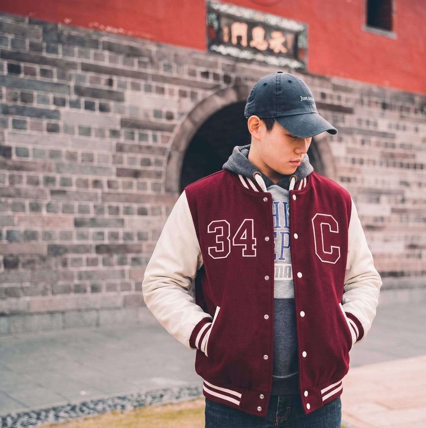 Customer photo review of Custom Crimson White Full-Snap Baseball Varsity Bomber Jackets with Personalized Coats